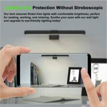 1 pièce, Applique murale rechargeable à LED, Éclairage avant de miroir à la maison, Éclairage de peinture, Éclairage d'affichage d'art, Avec télécommande, 3 températures de couleur et luminosité réglable, Convient pour cadre, peinture à l'huile, cible de fléchettes, éclairage de bureau
