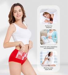 Women's Cotton High Waist Tummy Control Panties Jacquard Ladies Panty Multipack - Comfort - 簡報 04 - 5 件裝 - 紅色 - 查看 6