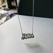 1 件时尚镂空字母锁骨项链，简约精致吊坠项链，音乐节派对珠宝配饰礼物