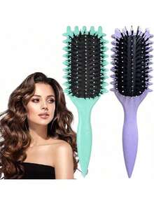 5pcs/2pcs/1pc New Straw Massaging Bounce Hair Brush, Best-Selling Curling Brush, Shaping Brush, Household Styling Brush, Anti- Hair Brush, Portable Brush, Volumizing Scalp Massage Hair Brush, Smooth Hair Air Cushion Brush, Must-Have For Back To School, Dorm, Home, Travel, Elegant Gift For Ladies, Suitable For Girlfriends, Family, Friends