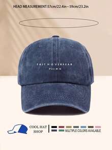 复古水洗“信仰战胜恐惧”可调节棒球帽 - 轻便涤纶材质，适合户外活动和馈赠，户外运动帽 | 复古风帽子 | 轻便头饰 - 水洗帽 - 查看 10