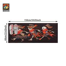 1 pieza Alfombra antideslizante para baño con diseño de calavera bailarina de Halloween, hecho de material de cachemira artificial con decoración esponjosa, apto para puertas, baños, cocinas y otras ocasiones, lavable a máquina, antideslizante, decoración diaria, puede ser un regalo - Multicolor - Ver 14