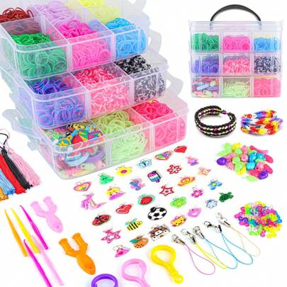 5171pcs/7500pcs DIY Jewelry Decorative Elastic Band Set, Soft Material, Suitable For DIY Decoration, Handcraft Hobby Lovers, Enrich Daily Life With Creativity, Manual Skills, Bracelets & Craft Making, Ideal Gift