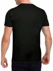 Spades King Print Men's Crewneck T-Shirt, Men's Sports Short Sleeve, Casual Outdoor Short Sleeve Top Men - 黑色 - 查看 2