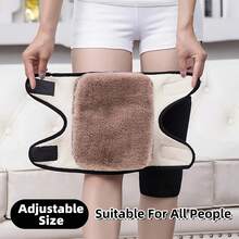 1件/2件防风膝毯秋冬加厚抓绒腿套柔软舒适羔羊毛开放式保暖护膝可调节毛绒均码适合老年人时尚男女日常防寒针织护膝 - 彩色 - 查看 3