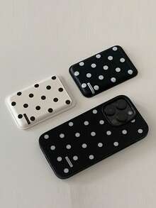 Minimalist Polka Dot Niche Magnetic Card Holder Case, Magsafe Leather Card Slot