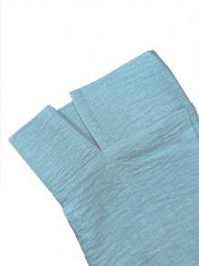 纯色优雅圆领长袖超长休闲修身连衣裙，适合女士日常穿着 - 淺藍色 - 查看 5