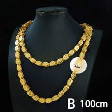 Collar nupcial árabe de lujo de 50/80/100cm enchapado en oro de 24k para mujeres musulmanas, ideal para bodas, compromiso y fiestas. Joyería elegante