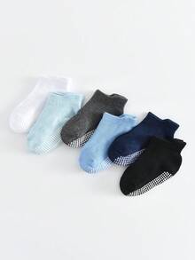 6 Pairs Non-Slip Ankle Socks For Baby Boys And Girls, Suitable For Infants And Children