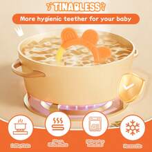 Tinabless قطعة واحدة لعبة تسنين للأطفال، للأطفال من عمر 6 إلى 12 شهرًا، مضغ سيليكوني لتهدئة اللثة وتخفيف آلام التسنين