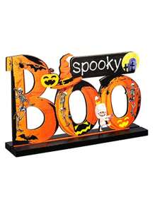 1pc Pumpkin Halloween "BOO" Desktop Decor, Ideal For Party Decorations, Best Gift For Friends