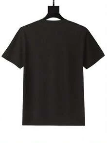 Spades King Print Men's Crewneck T-Shirt, Men's Sports Short Sleeve, Casual Outdoor Short Sleeve Top Men - 黑色 - 查看 3