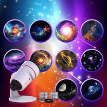 全新升级望远镜投影仪，天文馆星光投影仪夜灯，360度旋转星云，28种白噪音，带可调节旋钮和定时器，适用于天花板、礼物、房间装饰，将卧室或客厅变成神秘的宇宙氛围