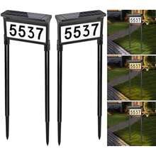 Solar Address Signs For Yard, Dual-Sided Illumination Solar House Numbers For O - 1 - View 2