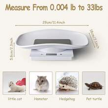 Báscula digital para mascotas ChicchokokDigital, báscula para cachorros, báscula para camada de cachorros, báscula para mascotas recién nacidas, báscula precisa para animales pequeños como gatitos y erizos, báscula LCD multifunción, 33 lb, 11.4 pulgadas - 33 lb + cinta + collares + gráficos - Ver 4