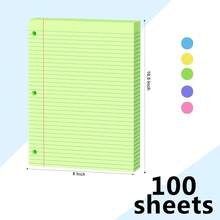 White Loose Leaf Paper 130 Sheets Filler Paper 8 * 10.5 College Ruled 3-Hole Punched 3-Ring Binders Notebook Lined 8 X 10.5 - 綠色1包 - 查看 2