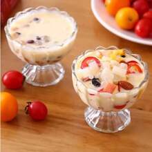 2 件/1 件玻璃花形甜点杯，渐变色和透明款式，冰淇淋杯，奶昔，牛奶，咖啡，水果，北欧风格，奢华水杯，设计精美，耐热耐寒，适用于婚礼，派对，聚会，甜点，可用作礼物 - 蓮花碗 - 查看 5