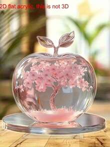 1pcs2D平面厚度0.3厘米水晶苹果创意家居客厅桌面摆件，彩色亚克力活力波西米亚风格，收藏雕像，桌面匾额，适用于客厅、卧室、书房和办公室装饰 - 彩色 - 查看 7