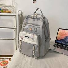 通学女性リュック中学生少女漫画韓国語版高校生大学生3年生から5年生、6年生小学生リュック - ブラック - チェックする 10