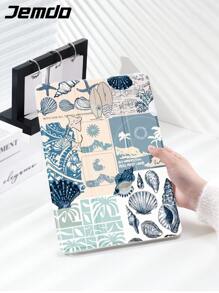 1 pieza Funda protectora para Tablet con collage de paisaje costero y elementos oceánicos, compatible con iPad 10.2", iPad Pro 2021/2020, iPad 9th/10th Gen, Galaxy Tab A8 10.5" 2022, Matepad 10.4"/Tab, antichoque, con ranura para lápiz, función de suspender/reanudar
