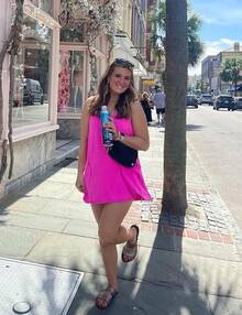 Women's Summer Sleeveless Mini Dress With Built-In Shorts - Rosered - View 2