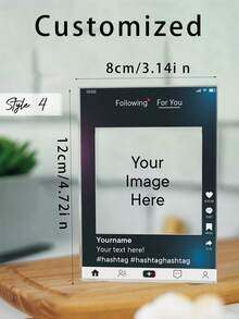 1pc Custom Acrylic Photo Decoration, Photo And Text Customization, Love Story, Family Photo, Valentine's Day Gift, Pet, Newborn Photo Customization, Bedroom And Living Room Decoration, Wedding Anniversary, Birthday Gift, Bedroom And Living Room Decoration, Christmas Gift - Multicolor - View 12