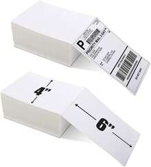 Phomemo 4"X6" Direct Thermal Printer Label, Shipping Labels Compatible With Phomemo, Rollo, Jadens, Nelko , Thermal Labels For Address, Mail, Product Logo Labels, Commercial Grade,White,1000 Sheets - Trắng (1000 tờ) - Xem 1
