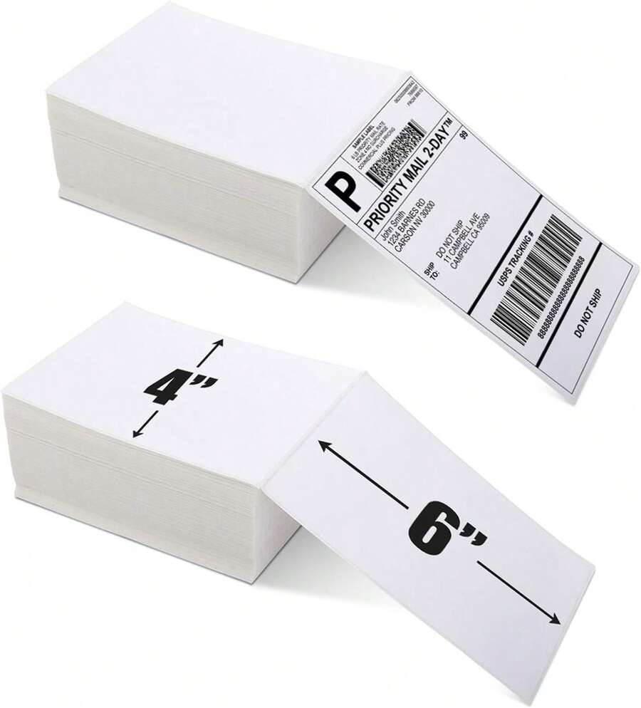 Phomemo 4"X6" Direct Thermal Printer Label, Shipping Labels Compatible With Phomemo, Rollo, Jadens, Nelko , Thermal Labels For Address, Mail, Product Logo Labels, Commercial Grade,White,1000 Sheets - Trắng (1000 tờ) - Xem 1