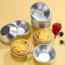 10/20个装铝制蛋挞模具，甜点模具，不粘可重复使用 - 彩色 - 查看 3