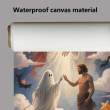 1 Piece,Abstract Ghost Art , Halloween Modern Frameless Art Decoration Painting, Printed Posters Mural, Waterproof Canvas,Suitable For Home, Office, Bedroom, Living Room, Study, Bathroom, Bar, Wall Arts And Home Decoration, Is An Ideal Holiday Gift