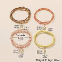 1 Set de pulsera con colgante de conchas, estrellas de mar y perlas falsas, accesorio de moda de verano