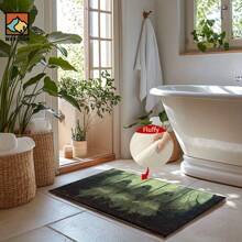 1 pièce Tapis antidérapant de salle de bain avec motif de citrouille fantôme d'Halloween, en matériau de cachemire artificiel, avec décoration moelleuse, convient pour les portes, les salles de bain, les cuisines et autres occasions, lavable en machine, antidérapant, décoration quotidienne, peut être offert en cadeau