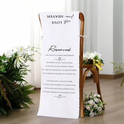 Memorial Wedding Chair Sign For Ceremony Save A Seat For Someone In Heaven Reserved Seat Decorations