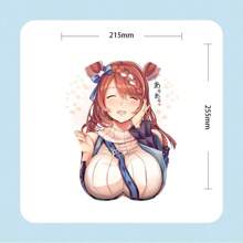 Tappetino per mouse con poggiapolsi in silicone 3D con motivo anime e cartoon, per aumentare il seno in 3D.