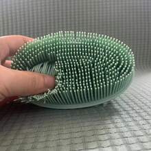 1pc Silicone Cleaning Brush, Suitable For Shower, Shampoo, Bath, Double-Sided Scrubbing Brush, Massage Bath Brush, Bathroom Cleaning Tool - Pointed Grass Green - View 5