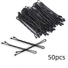 50 Stück Stahl Haarklammern, Schwarze Einteiler Haarklammern, verstärkte Seitenklammern, Pony Klammern, Haarknoten Befestigungsklammern