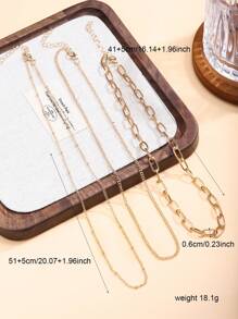 Set de 3 collares de cadena con diseño versátil y en capas, de moda