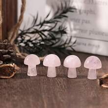 QYDCX Natürliches Rosenquarz-Kristall-Pilz Mini Pilz Kristall Achat Mikrolandschaft Ornament Dekoration