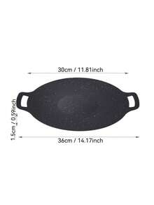 1 件不锈钢双柄韩式烧烤盘，家用电烤箱托盘，多功能户外露营烧烤盘，便捷电炉灶烤盘