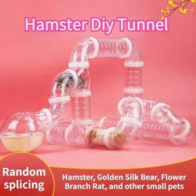 8pcs Set Hamster Cage Modification Accessories, DIY Connecting Pipes, Exercise Tunnel, Pet Supplies For Hamster, Gerbil, Chinchilla, Movable Pipes, Interlocking Pipes
