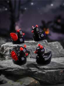 100/50/20/10/5/1pc Halloween Glow-In-The-Dark Demon Black Ducks, DIY Landscape Car Decorations, Stationery Resin Craft Gifts, Unique Gift Ideas, Outdoor Garden Moss Micro Landscape Decor, Party & Outdoor Decorations, Desktop Ornaments