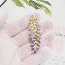 1 pièce Pendentif charm de feuilles de saule émaillé - Feuille en acier inoxydable pour la fabrication de bijoux, collier et boucle d'oreille DIY Craft Findings 6x2cm