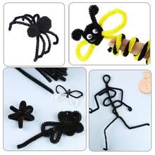 100/200/300/500/1000 件优质白色雪尼尔管道清洁器套装，带教学视频 - 灵活毛绒工艺棒，适用于 DIY 项目、圣诞装饰等 - 翠綠色 - 查看 9