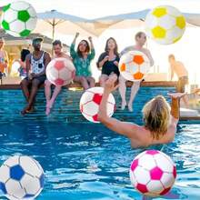 10pcs/5pcs Inflatable Water Soccer Balls, Beach Footballs, Outdoor Games Balls, Beach Party Decor Balls, Lightweight & Easy To Carry, Beach Essentials, Beach Accessories, Pool Float - Multicolor - View 5