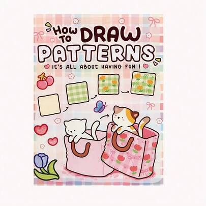 1/4pcs New How To Draw Patterns: Easy And Fun Coloring Book