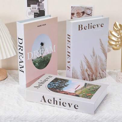 1 件/2 件/3 件仿装饰书，现代美学展示书，时尚装饰书架书架，适用于家庭、办公室、酒店、咖啡厅、商店、农舍、酒吧、直播书柜、手工配件展示架、电视柜、书桌、橱柜