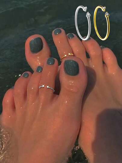 S925 Sterling Silver Feet Ring 18K White Gold Plated Vintage Double Zirconia Adjustable Summer Beach Foot Jewelry Toe Rings For Women Girls,Suitable For Daily Wear