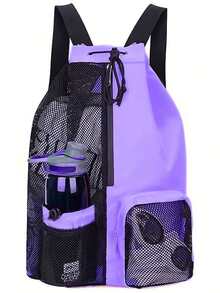 1pc Large Capacity Gym Bag Travel Bag Swimming Bag, Dry And Wet Separation/With Shoe Compartment Handbag Women Men Travel Luggage Bag Sports Fitness Bag Breathable Sports Backpack Yoga Mat Bag Swimming Canvas Striped Travel Office For Swimming Lessons, Yoga Class, Beach Day, Vacation & Workout Sport Bag For Sports For Fitness For Exercise For Vacation For Women For Men Travel Essential Yoga Bag - Multicolor - View 10