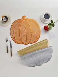 1-12 pièces Dessous de plat feuille de citrouille d'Halloween, dessous de plat citrouille creuse en PVC pour Thanksgiving, convient pour la décoration de la table de fête