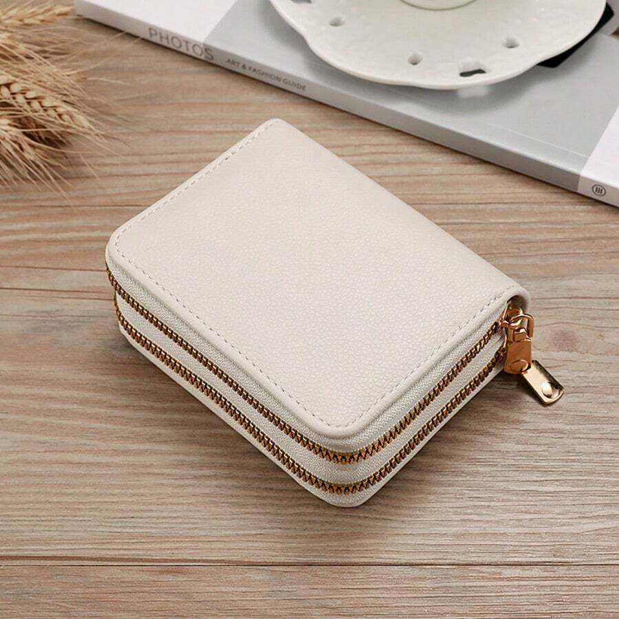 حقيبة بطاقات، حقيبة تخزين البطاقات الائتمانية للرجال والنساء، محفظة صغيرة جديدة مزدوجة الطبقات سحاب، محفظة عملات للرجال والنساء، للتسوق اليومي، الرحلات المدرسية والهدايا للحبيب للنساء، للفتيات، للسيدات، للإناث، مستلزمات مدرسية للغرفة الداخلية والعودة إلى المدرسة